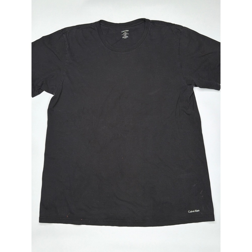 Calvin Klein Mens Black Crew Neck T Shirt Basic Essential Everyday Casual Size L